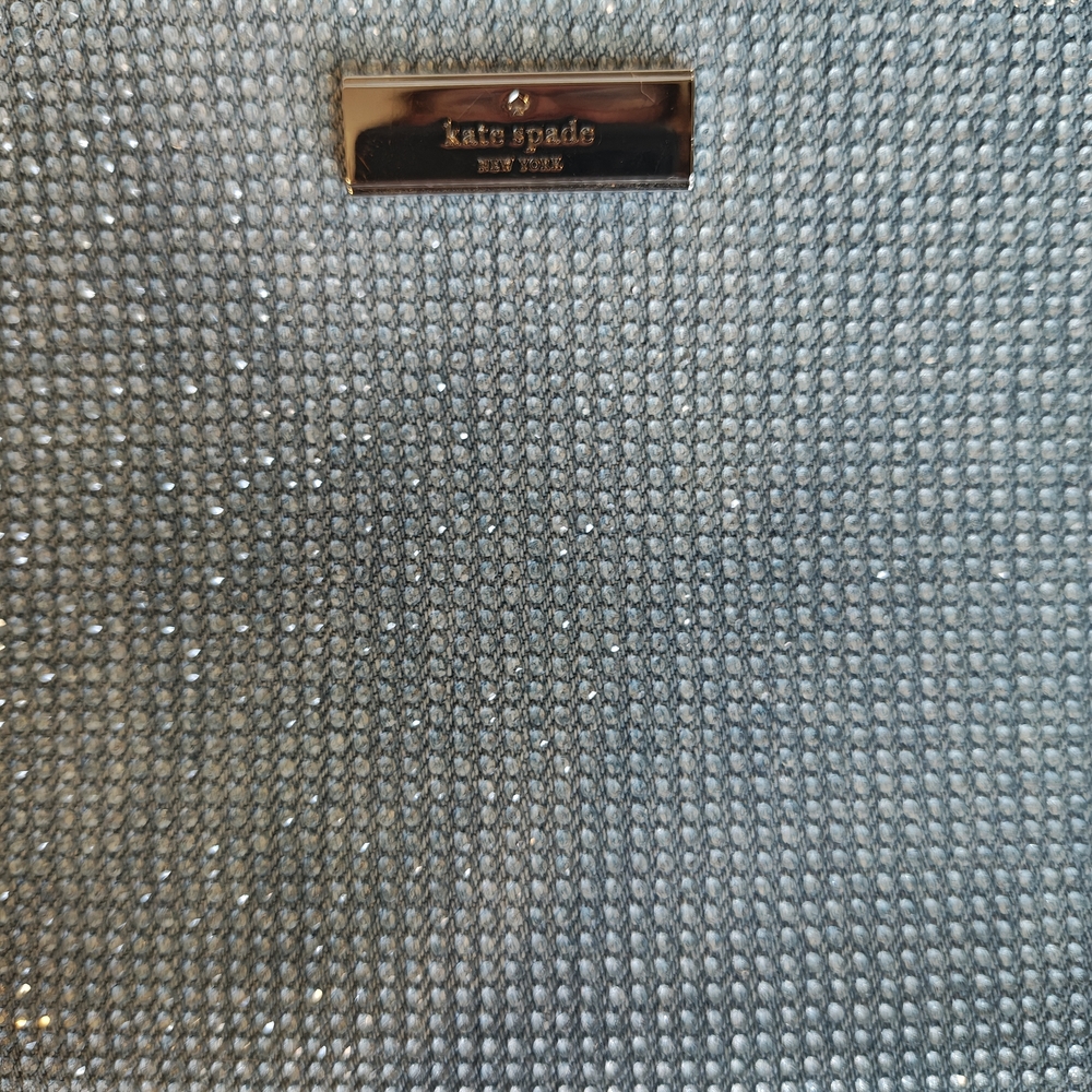 kate spade Light Blue Denim Studded  Shoulder Bag with Silver Chain - Picture 4 of 6